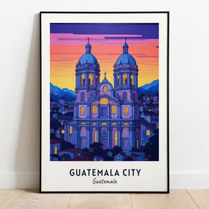 Guatemala City Travel Print Wall Art, Guatemala City - Guatemala City Print, Guatemala City Travel Gift, Guatemala City City Poster