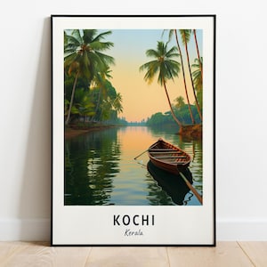 Kochi Travel Print Wall Art, Kochi - Kerala City Print, Kochi Travel Gift, Kochi City Poster, Digital Download, Travel Gift, Wedding Gift