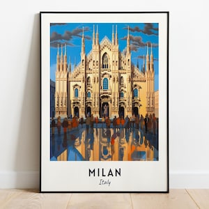 Milan Travel Print Wall Art, Milan - Italy City Print, Milan Travel Gift, Milan City Poster, Digital Download, Travel Gift, Milan Home Decor