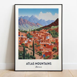 High Atlas Mountains Travel Print Wall Art, Atlas Mountains - Morocco City Print, High Atlas Mountains Travel Gift, Digital Download
