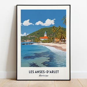 Les Anses-D&#039;arlet Travel Print Wall Art, Les Anses-D&#039;arlet - Martinique City Print, Les Anses-D&#039;arlet Travel Gift, Wall Art