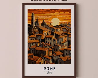 Rome Travel Poster Italy Print Wall Art City Print Cityscape Artwork Travel Wall Decor Digital Download Travel Gift