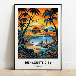 Apo Island Travel Print Wall Art, Dumaguete City - Philippines City Print, Apo Island Travel Gift, Apo Island Poster, Digital Download