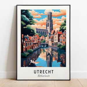 Art mural impression voyage tour Dom, Utrecht - impression ville Pays-Bas, cadeau de voyage tour Dom, poster tour Dom, téléchargement numérique, cadeau de voyage