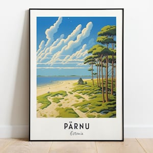 Pärnu Travel Print Wall Art, Pärnu - Estonia City Print, Pärnu Travel Gift, Pärnu City Poster, Digital Download, Travel Gift, Wall Art