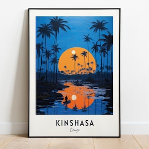 Kinshasa Travel Print Wall Art, Kinshasa - Congo City Print, Kinshasa Travel Gift, Kinshasa City Poster, Digital Download, Travel Gift