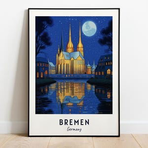 Bremen Travel Print Wall Art, Bremen - Germany City Print, Bremen Travel Gift, Bremen City Poster, Digital Download, Travel Gift, Wall Art