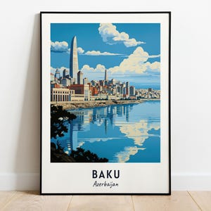 Baku Travel Print Wall Art, Baku - Azerbaijan City Print, Baku Travel Gift, Baku City Poster, Digital Download, Travel Gift, Baku Home Decor