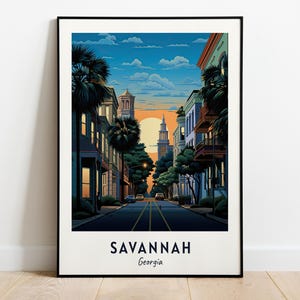 Savannah Travel Print Wall Art, Savannah - Georgia City Print, Savannah Travel Gift, Savannah City Poster, Digital Download, Travel Gift
