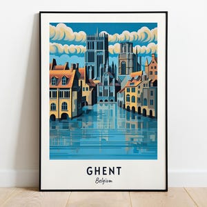 St. Bavo&#039;s Cathedral Travel Print Wall Art, Ghent - Belgium City Print, St. Bavo&#039;s Cathedral Travel Gift, Digital Download