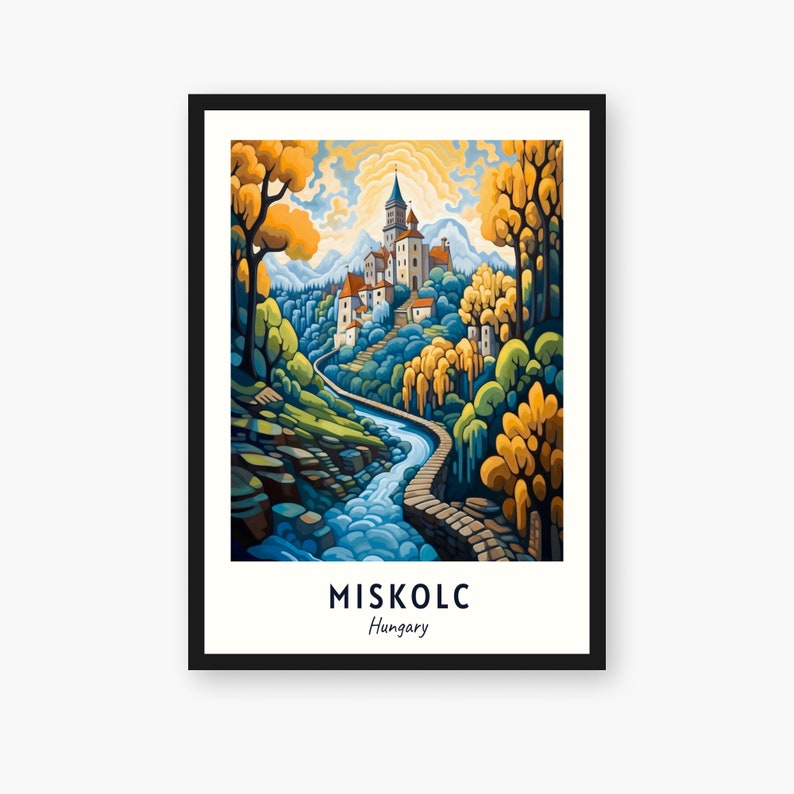 Miskolc Travel Print, Miskolc Hungary Travel Gift, Printable City Poster, Digital Download, Wedding Gift, Birthday Present image 1