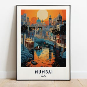 Mumbai reizen print kunst aan de muur, Mumbai - India stad print, Mumbai reiscadeau, Mumbai stad poster, digitale download, reiscadeau, huwelijkscadeau