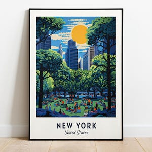 New York Travel Print Wall Art, New York - United States City Print, New York Travel Gift, New York City Poster, Digital Download, Wall Art