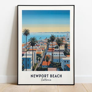 Newport Beach Travel Print Wall Art, Newport Beach - California City Print, Newport Beach Travel Gift, Newport Beach City Poster, Wall Art