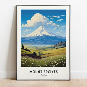 Mount Erciyes Travel Print Wall Art, Mount Erciyes - Turkey City Print, Mount Erciyes Travel Gift, Mount Erciyes City Poster, Travel Gift