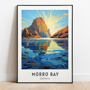Morro Bay Travel Print Wall Art, Morro Bay - California City Print, Morro Bay Travel Gift, Morro Bay City Poster, Digital Download, Wall Art