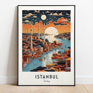Istanbul Travel Print Wall Art, Istanbul - Turkey City Print, Istanbul Travel Gift, Istanbul City Poster, Digital Download, Travel Gift