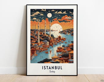 Istanbul Travel Print Wall Art, Istanbul - Turkey City Print, Istanbul Travel Gift, Istanbul City Poster, Digital Download, Travel Gift