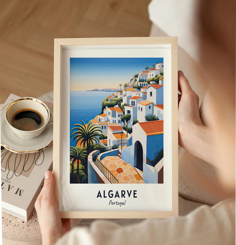 Algarve Travel Poster Algarve Portugal Wall Art Portugal Print Cityscape Artwork Travel Wall Decor Digital Download Travel Gift image 4