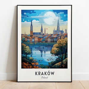 Art mural impression voyage Cracovie, Pologne, Cracovie - Impression ville Pologne, Cracovie, cadeau voyage Pologne, Cracovie, affiche Pologne, téléchargement numérique