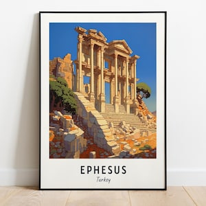 Art mural impression voyage ruines antiques d'Éphèse, impression de la ville d'Éphèse - Turquie, cadeau de voyage ruines antiques d'Éphèse, téléchargement numérique