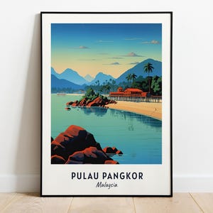 Pangkor Island Beaches Travel Print Wall Art, Pulau Pangkor - Malaysia City Print, Pangkor Island Beaches Travel Gift, Digital Download