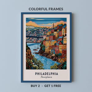 Philadelphia Travel Poster Pennsylvania Print Wall Art City Print Cityscape Artwork Travel Wall Decor Digital Download Travel Gift