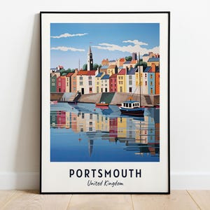 Portsmouth, United Kingdom Travel Print Wall Art, Portsmouth - United Kingdom City Print, Portsmouth, United Kingdom Travel Gift, Portsmouth