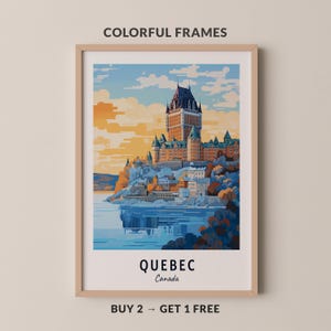 Quebec Travel Poster Canada Print Wall Art City Print Cityscape Artwork Travel Wall Decor Digital Download Travel Gift