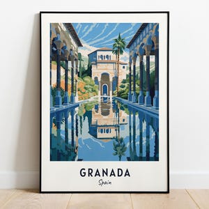 Alhambra Travel Print Wall Art, Granada - Spain City Print, Alhambra Travel Gift, Alhambra Poster, Digital Download, Travel Gift, Wall Art