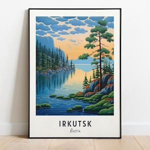 Lake Baikal Travel Print Wall Art, Irkutsk - Russia City Print, Lake Baikal Travel Gift, Lake Baikal Poster, Digital Download, Travel Gift