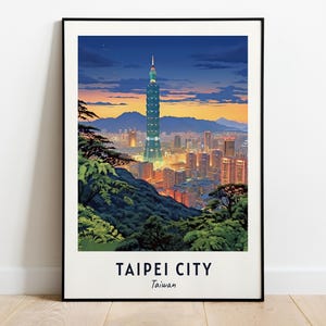 Taipei City Travel Print, Wandkunst, Taipei City - Taiwan City Print, Taipei City Reisegeschenk, Taipei City City Poster, digitaler Download