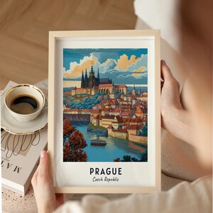 Prague Travel Poster Prague Castle Wall Art Czech Republic Print Cityscape Artwork Travel Wall Decor Digital Download Travel Gift image 4