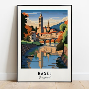 Basel Travel Print Wall Art, Basel - Switzerland City Print, Basel Travel Gift, Basel City Poster, Digital Download, Travel Gift, Wall Art