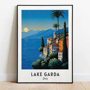 Lake Garda Travel Print Wall Art, Lake Garda - Italy City Print, Lake Garda Travel Gift, Lake Garda City Poster, Digital Download, Wall Art