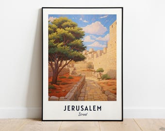 Western Wall Travel Print Wall Art, Jerusalem - Israel City Print, Western Wall Travel Gift, Western Wall Poster, Digital Download, Wall Art