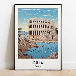 Pula Arena Travel Print Wall Art, Pula - Croatia City Print, Pula Arena Travel Gift, Pula Arena Poster, Digital Download, Travel Gift