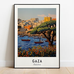 Gaza Travel Print Wall Art, Gaza - Palestine City Print, Gaza Travel Gift, Gaza City Poster, Digital Download, Travel Gift, Gaza Home Decor