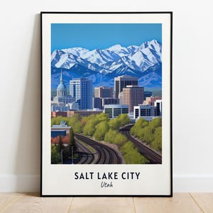 Salt Lake City Travel Print Wall Art, Salt Lake City - Utah City Print, Salt Lake City Travel Gift, Salt Lake City City Poster, Travel Gift
