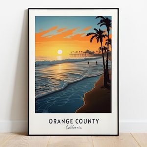 Orange County Reise-Druck, Orange County - Kalifornien Stadt Druck, Orange County Reisegeschenk, Orange County City Poster, Wandkunst