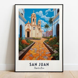 San Juan Bautista Cathedral Travel Print Wall Art, San Juan - Puerto Rico City Print, San Juan Bautista Cathedral Travel Gift, Travel Gift