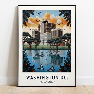 Washington DC. Travel Print, Washington DC.- United States Travel Gift, Printable City Poster, Digital Download, Wedding Gift, Birthday Gift