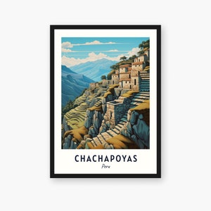 Chachapoyas Travel Print, Chachapoyas Peru Travel Gift, Printable City Poster, Digital Download, Wedding Gift, Birthday Present image 1