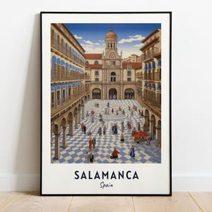 Plaza Mayor Travel Print Wall Art, Salamanca - Spain City Print, Plaza Mayor Travel Gift, Plaza Mayor Poster, Digital Download, Travel Gift