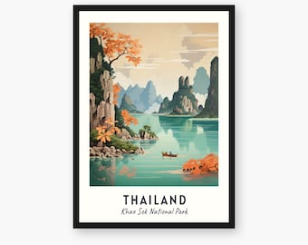 Thailand, Khao Sok National Park Travel Print, Khao Sok National Park, Travel Gift, Printable City Poster, Digital Download