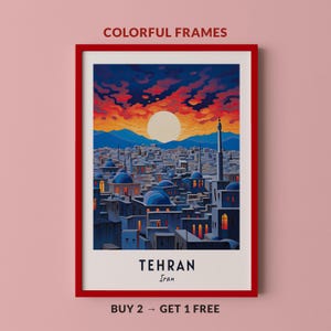 Tehran Travel Poster Iran Print Wall Art City Print Cityscape Artwork Travel Wall Decor Digital Download Travel Gift
