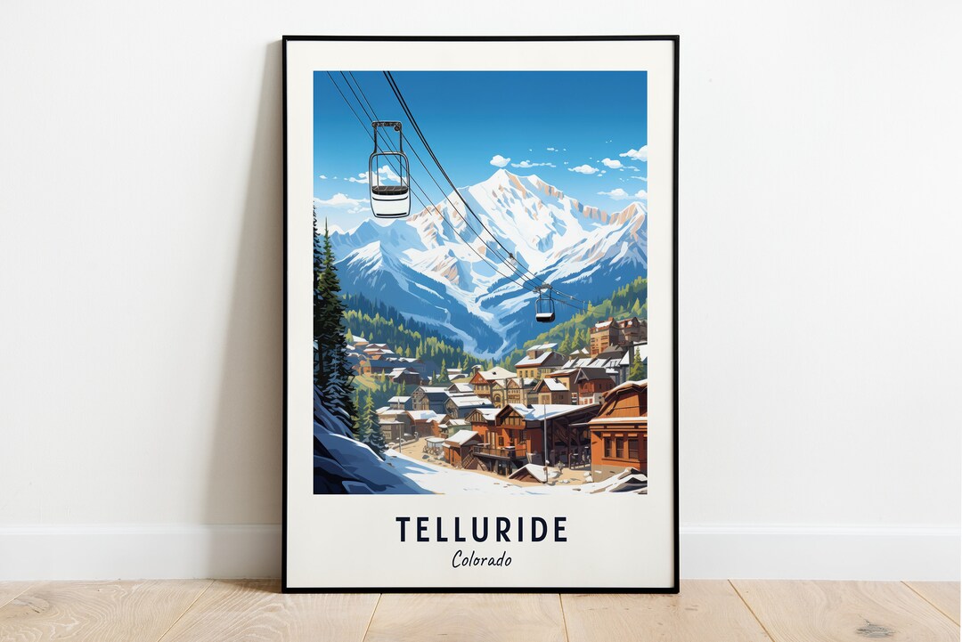 Telluride Travel Print, Telluride Ski Poster, Colorado Ski Poster ...
