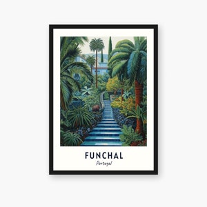Funchal Reise Print, Funchal - Portugal Reise Geschenk, druckbare Stadt Poster, digitaler Download, Hochzeitsgeschenk, Geburtstagsgeschenk