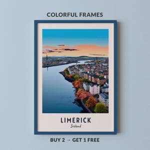Limerick Travel Poster Ireland Print Wall Art City Print Cityscape Artwork Travel Wall Decor Digital Download Travel Gift