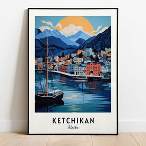 Ketchikan Travel Print Wall Art, Ketchikan - Alaska City Print, Ketchikan Travel Gift, Ketchikan City Poster, Digital Download, Travel Gift